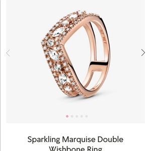 Pandora Sparkling Marquise Double Wishbone Ring
